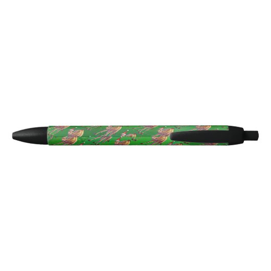 Stylo Noir Noël De Camel Sur Vert (Dos)