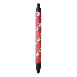 Stylo Noir Noël de moutons sur le rouge