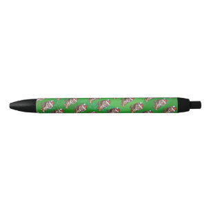Stylo Noir Noël du tigre en vert