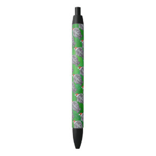 Stylo Noir Noël Eléphant Sur Vert
