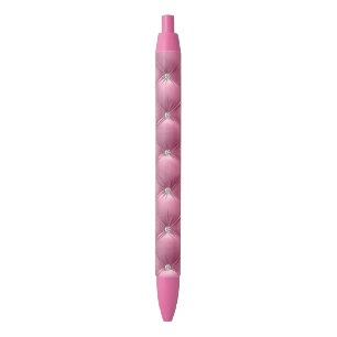 Stylo Noir Noël en faux velours rose doux Luxe Glam