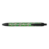 Stylo Noir Noël Tigre Sur Vert (Dos)