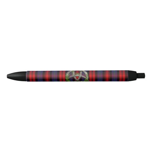 Stylo Noir Noeud de trinité et tartan celtiques de MacLachlan (Devant)
