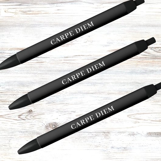 Stylo Noir Noir blanc devise personnalisée slogan motivationn
