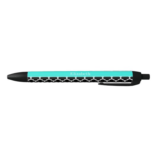 Stylo Noir Noir Blanc Marocain #5 Brt Nom Aqua Monogramme (Bas)