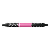 Stylo Noir Noir Blanc Marocain #5 Hot Rose #2 Nom Monogramme (Dos)