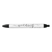 Stylo Noir Noir & Blanc Moderne Simple Script Wedding Faveur (Devant)