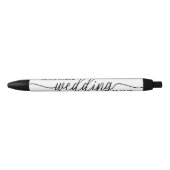 Stylo Noir Noir & Blanc Moderne Simple Script Wedding Faveur (Devant)