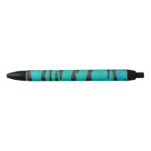 Stylo Noir Noir de tigre et copie turquoise (Devant)
