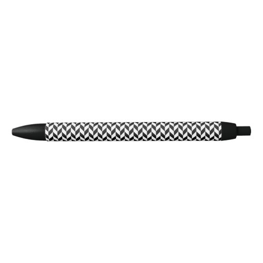 Stylo Noir Noir et blanc argenté (Devant)