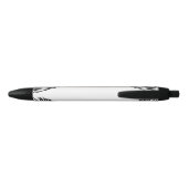 Stylo Noir Noir et blanc Feuille de palme moderne Petite entr (Dos)