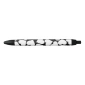 Stylo Noir Noir et blanc mignon Motif de coeur simple (Devant)