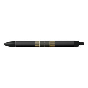 Stylo Noir Noir Gold Minimal Géométrie Conceptuelle Nom Blanc