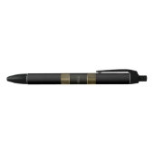 Stylo Noir Noir Gold Minimal Géométrie Conceptuelle Nom Blanc (Haut)