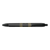 Stylo Noir Noir Gold Minimal Géométrie Conceptuelle Nom Blanc (Dos)
