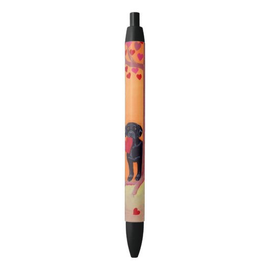 Stylo Noir Noir Labrador de couleur d'automne (devant Vertical)