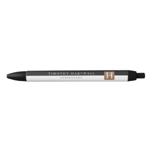 Stylo Noir Noir Monogramme Gras Fractionné centre blanc