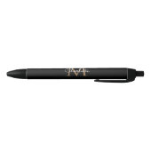 Stylo Noir Noir Monogramme Or élégant Script élégant (Bas)