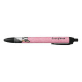 Stylo Noir Noir Tri Pembroke Welsh Corgi Coeurs Avec Nom (Bas)