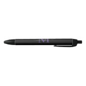 Stylo Noir Noir violet violet Monogramme élégant Nom du scrip (Bas)
