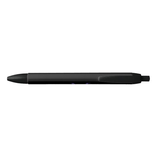 Stylo Noir Noir violet violet Monogramme élégant Nom du scrip (Dos)