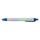 Stylo Noir Nom arc-en-ciel holographique iridescent moderne (Bas)