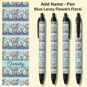 Stylo Noir Nom Blue Chinoiserie Lace Floral