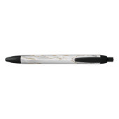 Stylo Noir Nom chic en or blanc pailleté monogramme agate (Dos)