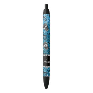 Stylo Noir Nom ciel bleu parties scintillant musique notes su