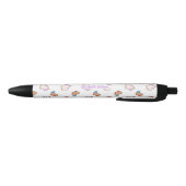 Stylo Noir Nom de capybara kawaii mignon en monogramme (Bas)
