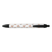 Stylo Noir Nom de capybara kawaii mignon en monogramme (Dos)