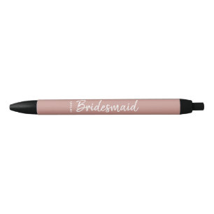 Stylo Noir Nom de Demoiselle d'Honneur Rose Gold Écriture Mod
