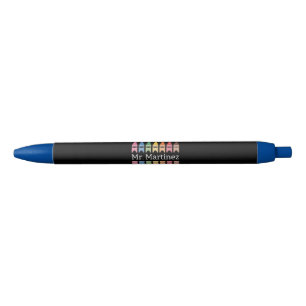 Stylo Noir Nom de l'enseignant Crayon personnalisé Cute Back 