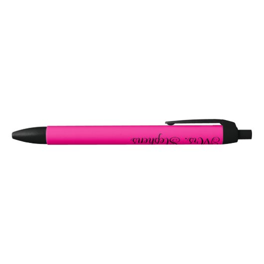 Stylo Noir Nom de l'enseignant rose chaud (Haut)