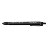 Stylo Noir Nom de monogramme personnalisé en écriture cursive (Bas)