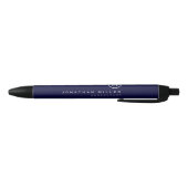 Stylo Noir Nom de monogramme professionnel minimal (Bas)