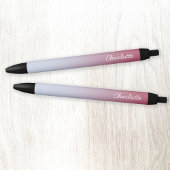Stylo Noir Nom de script moderne Pink Blue Gradient Personnal
