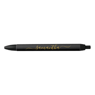 Stylo Noir Nom de signature élégante avec fioritures noir et