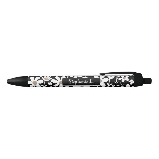 Stylo Noir Nom des marguerites florales (Haut)