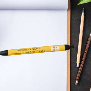 Stylo Noir Nom du logo de la société commerciale jaune