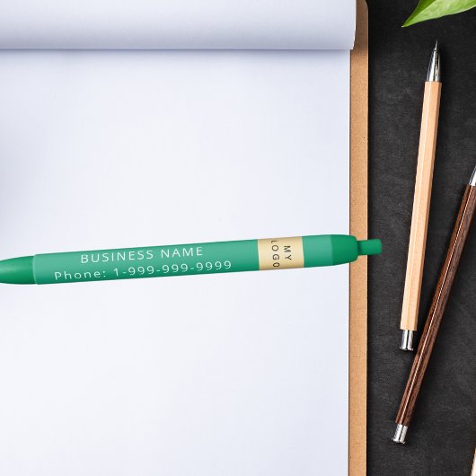 Stylo Noir Nom du logo de l'entreprise verte