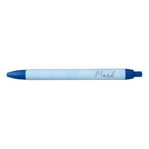 Stylo Noir Nom du monogramme personnalisé Glimmering Blue Lig