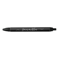 Nom élégant en écriture cursive noire et blanche