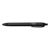 Stylo Noir Nom élégant en script Monogramme Noir Or  (Bas)