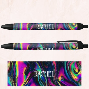 Stylo Noir Nom, Encre noire galactique abstraite iridescente
