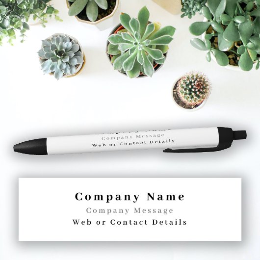 Stylo Noir Nom et texte de l'entreprise