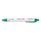 Stylo Noir Nom floral rose moderne (Bas)