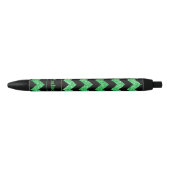Stylo Noir Nom Mid Green Zig Zag sur Noir (Devant)