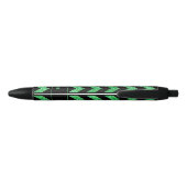 Stylo Noir Nom Mid Green Zig Zag sur Noir (Dos)