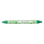 Stylo Noir Nom:  Motif Shamrock de St Patrick's Green Random (Devant)